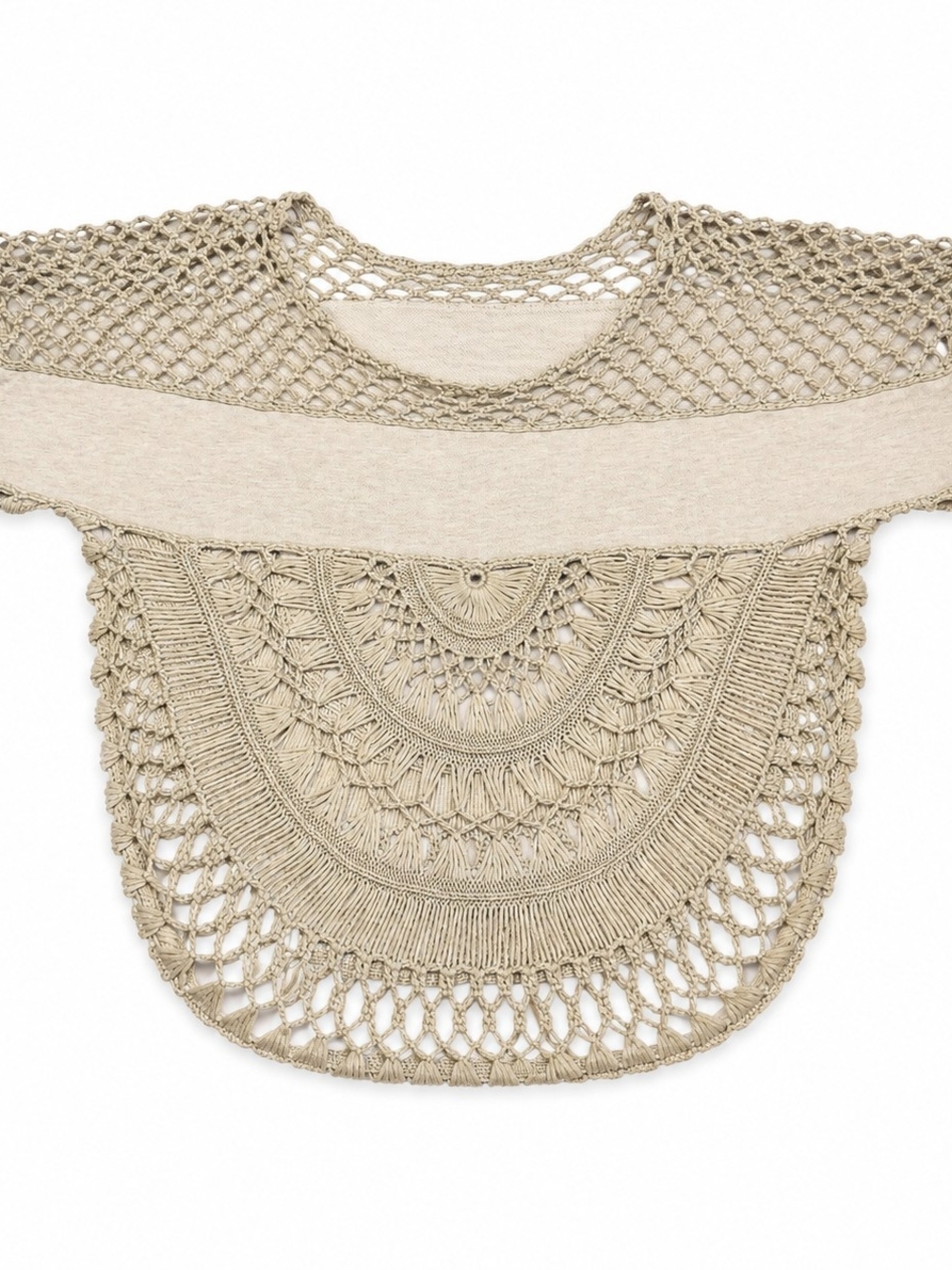 Mystree Cream Crochet Crewneck